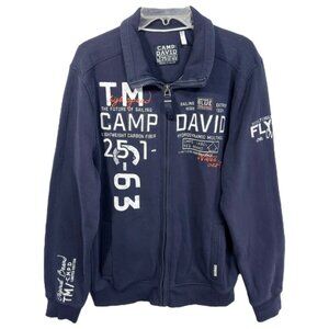 Camp David XL‎ Jacket Full Zip Sweatshirt Logo Graphic Fly Blue Label Casual D